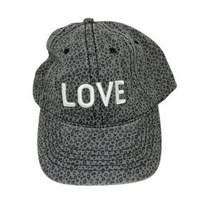 NWT Time And Tru Grey Leopard Print Love Baseball Cap Adjustable Cotton Women's